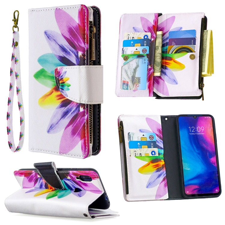 For Xiaomi Redmi Note 7 Colored Drawing Pattern Zipper Horizontal Flip Leather Case with Holder & Card Slots & Wallet