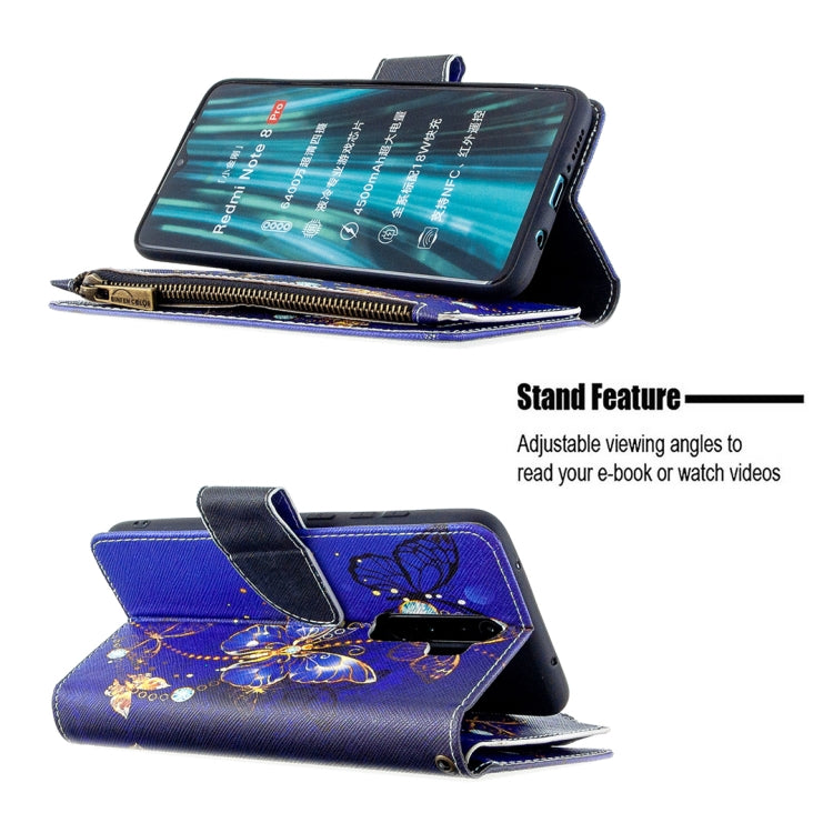 For Xiaomi Redmi Note 8 Pro Colored Drawing Pattern Zipper Horizontal Flip Leather Case with Holder & Card Slots & Wallet
