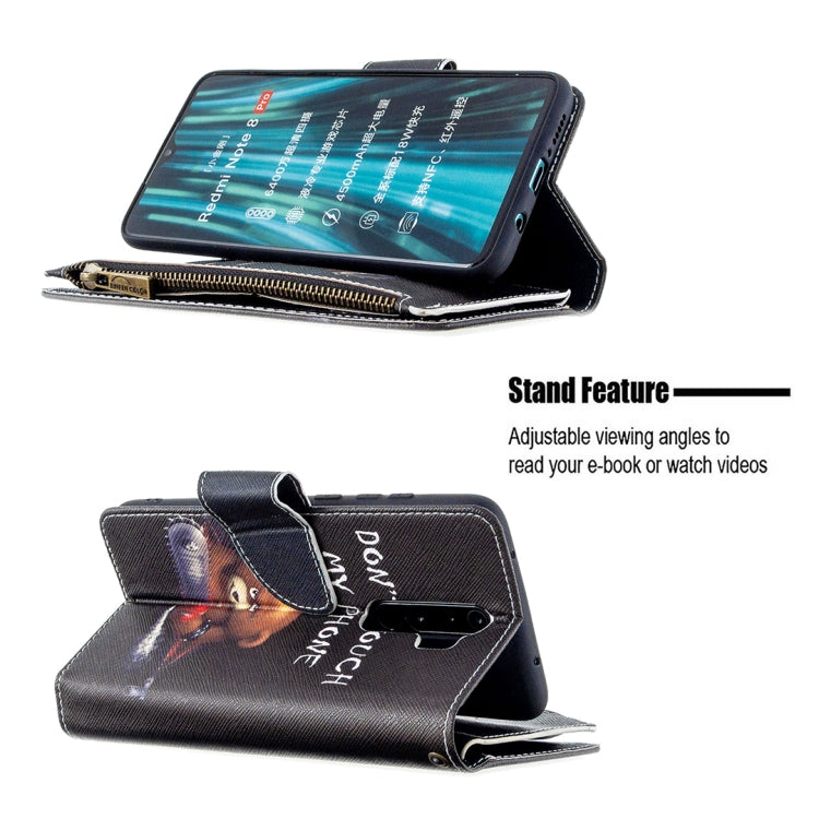 For Xiaomi Redmi Note 8 Pro Colored Drawing Pattern Zipper Horizontal Flip Leather Case with Holder & Card Slots & Wallet