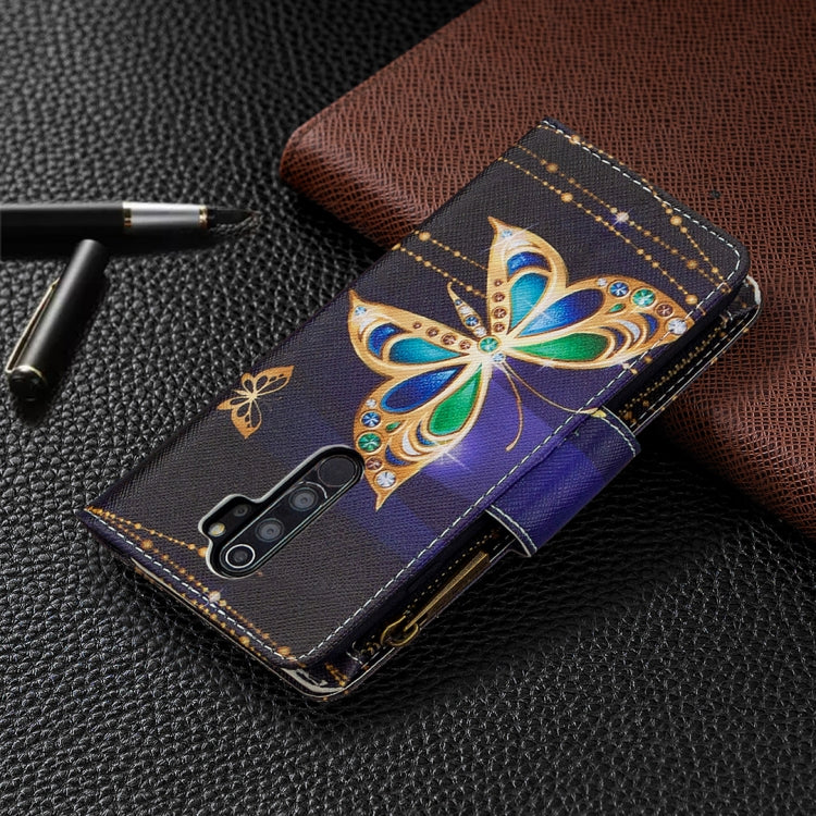 For Xiaomi Redmi Note 8 Pro Colored Drawing Pattern Zipper Horizontal Flip Leather Case with Holder & Card Slots & Wallet