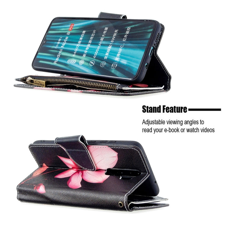 For Xiaomi Redmi Note 8 Pro Colored Drawing Pattern Zipper Horizontal Flip Leather Case with Holder & Card Slots & Wallet