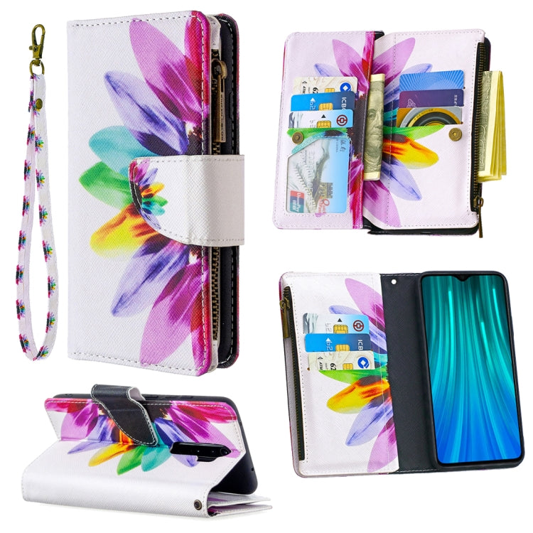 For Xiaomi Redmi Note 8 Pro Colored Drawing Pattern Zipper Horizontal Flip Leather Case with Holder & Card Slots & Wallet