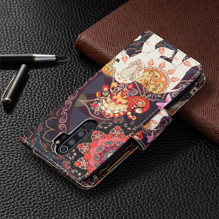 For Xiaomi Redmi Note 8 Pro Colored Drawing Pattern Zipper Horizontal Flip Leather Case with Holder & Card Slots & Wallet