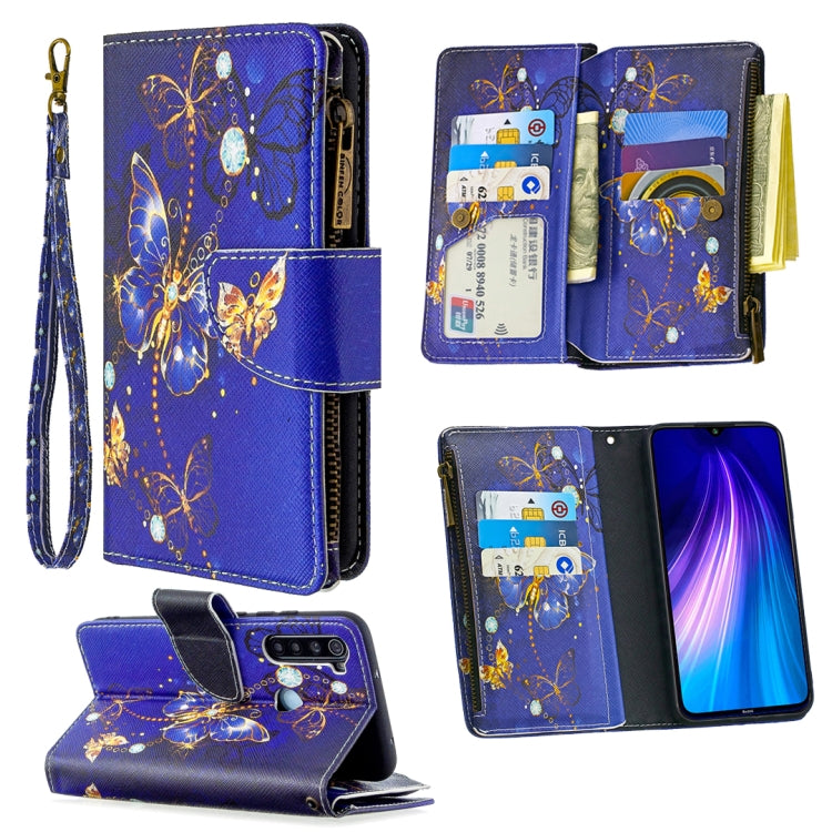 For Xiaomi Redmi Note 8 Colored Drawing Pattern Zipper Horizontal Flip Leather Case with Holder & Card Slots & Wallet