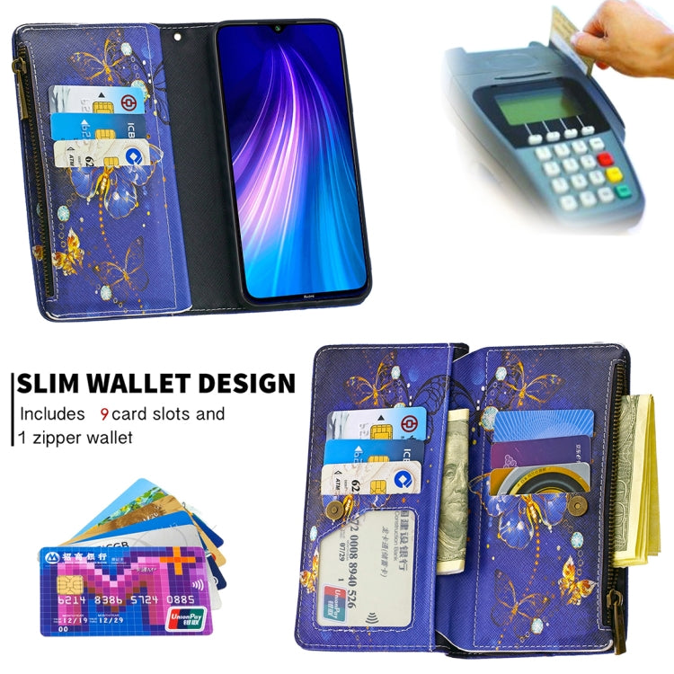 For Xiaomi Redmi Note 8 Colored Drawing Pattern Zipper Horizontal Flip Leather Case with Holder & Card Slots & Wallet