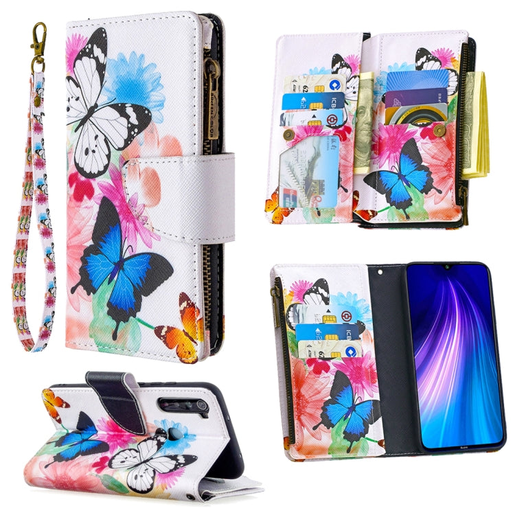 For Xiaomi Redmi Note 8 Colored Drawing Pattern Zipper Horizontal Flip Leather Case with Holder & Card Slots & Wallet