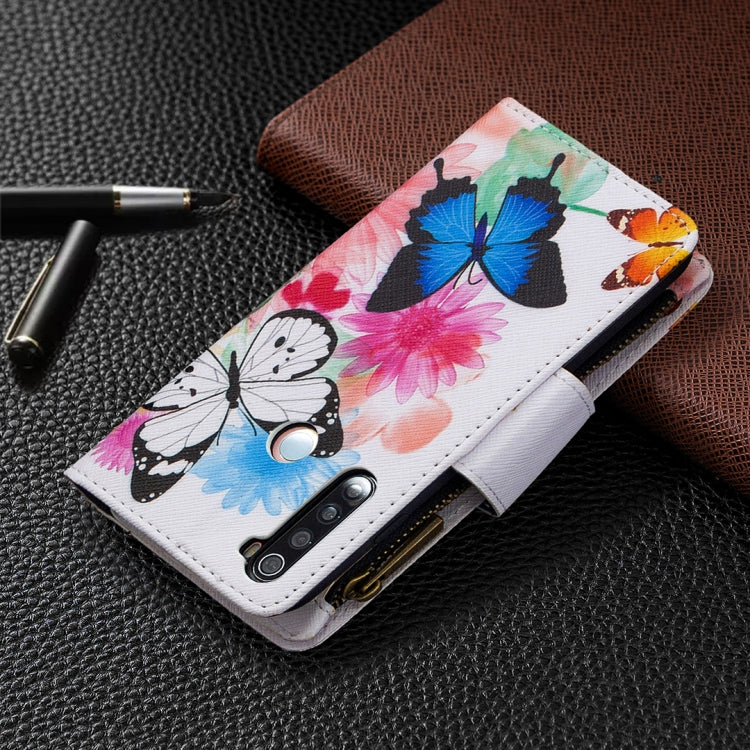 For Xiaomi Redmi Note 8 Colored Drawing Pattern Zipper Horizontal Flip Leather Case with Holder & Card Slots & Wallet