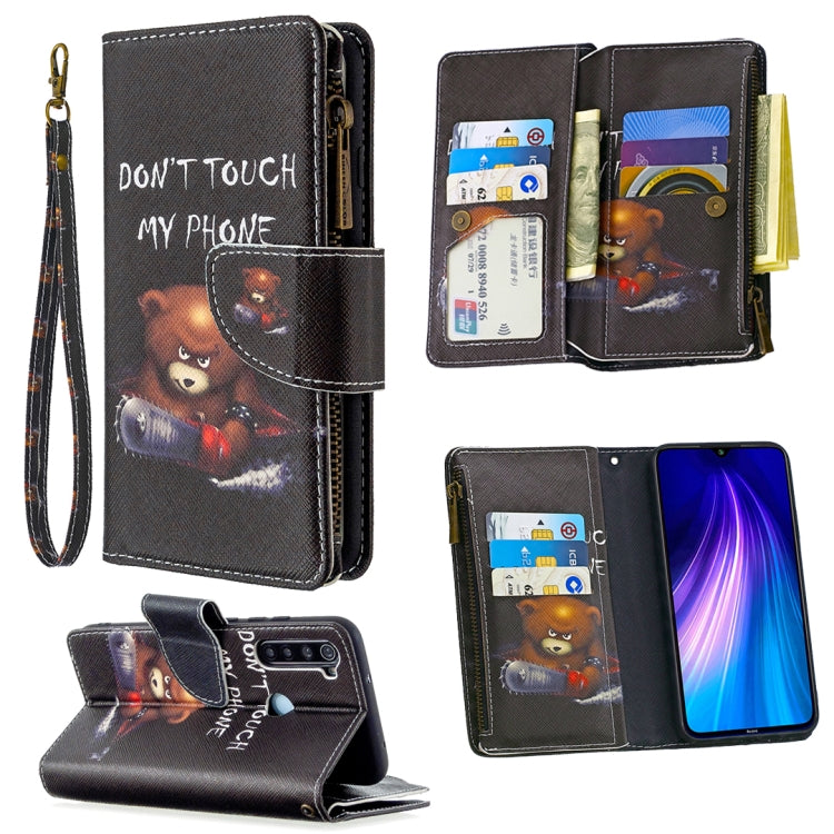 For Xiaomi Redmi Note 8 Colored Drawing Pattern Zipper Horizontal Flip Leather Case with Holder & Card Slots & Wallet