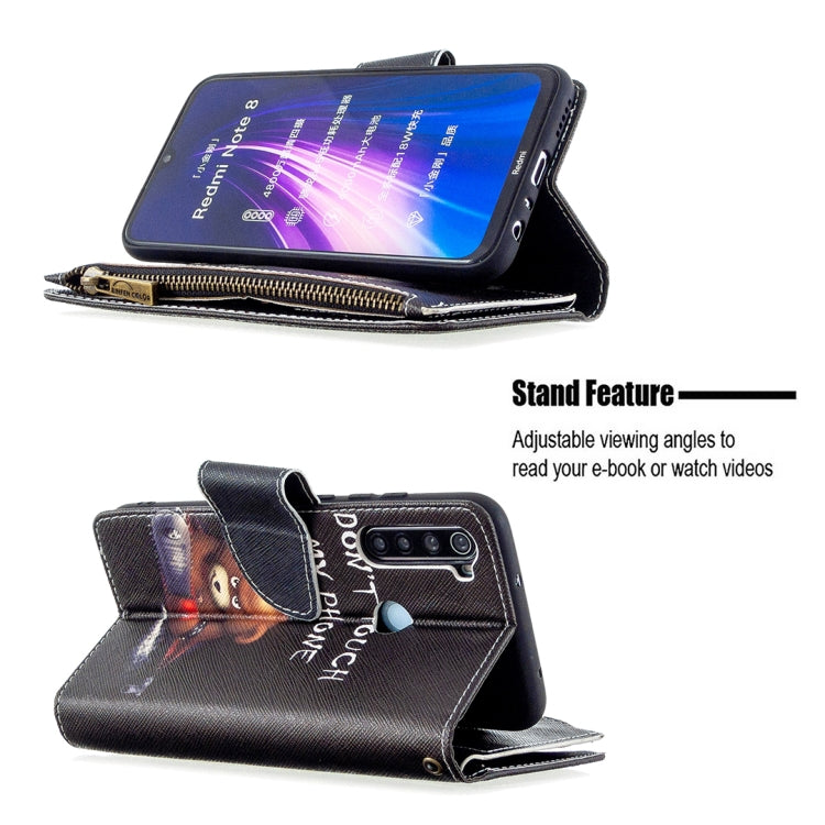 For Xiaomi Redmi Note 8 Colored Drawing Pattern Zipper Horizontal Flip Leather Case with Holder & Card Slots & Wallet
