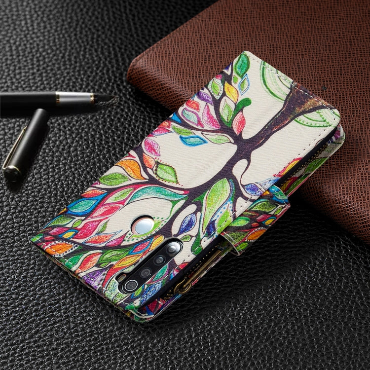 For Xiaomi Redmi Note 8 Colored Drawing Pattern Zipper Horizontal Flip Leather Case with Holder & Card Slots & Wallet