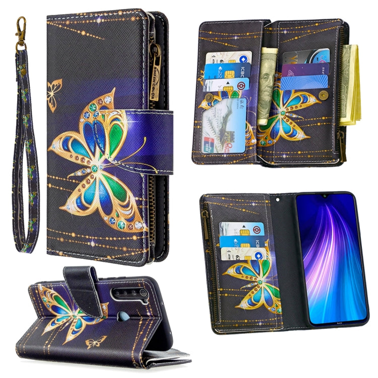 For Xiaomi Redmi Note 8 Colored Drawing Pattern Zipper Horizontal Flip Leather Case with Holder & Card Slots & Wallet