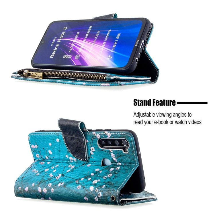 For Xiaomi Redmi Note 8 Colored Drawing Pattern Zipper Horizontal Flip Leather Case with Holder & Card Slots & Wallet