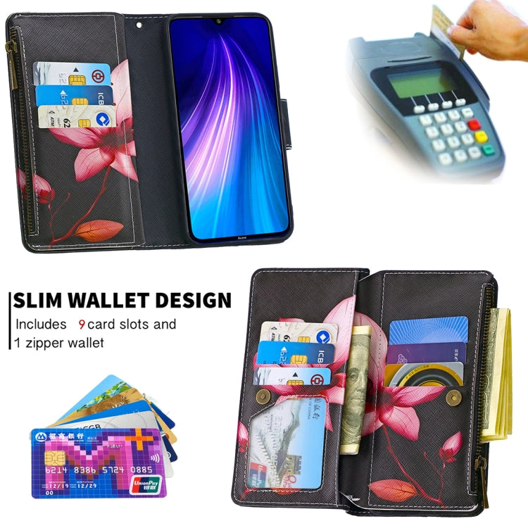 For Xiaomi Redmi Note 8 Colored Drawing Pattern Zipper Horizontal Flip Leather Case with Holder & Card Slots & Wallet