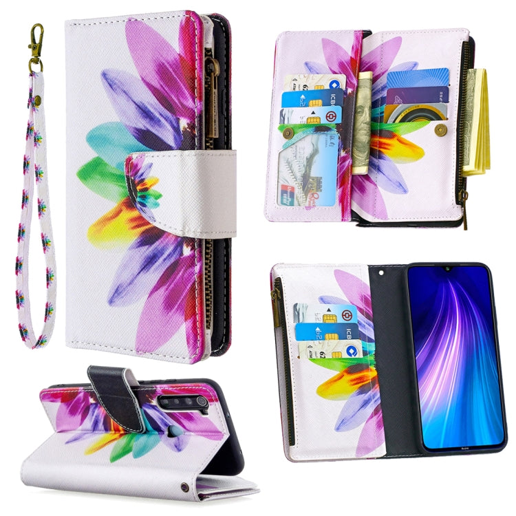 For Xiaomi Redmi Note 8 Colored Drawing Pattern Zipper Horizontal Flip Leather Case with Holder & Card Slots & Wallet