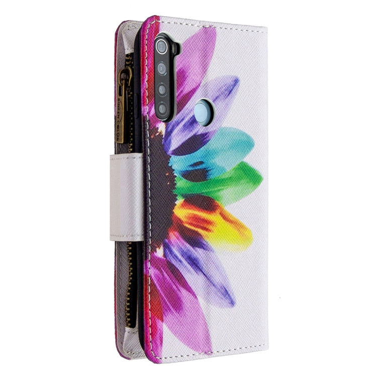 For Xiaomi Redmi Note 8 Colored Drawing Pattern Zipper Horizontal Flip Leather Case with Holder & Card Slots & Wallet