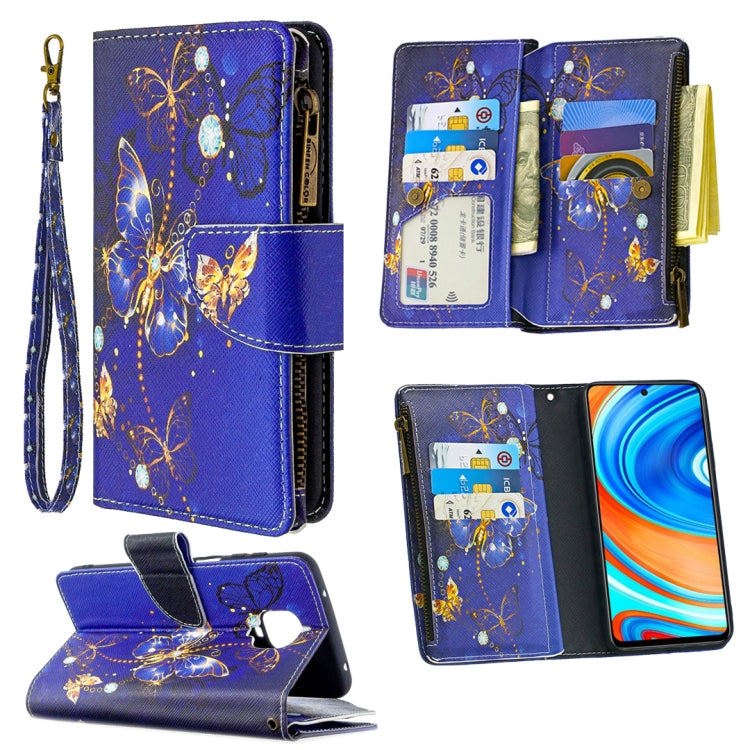 For Xiaomi Redmi Note 9 Pro Colored Drawing Pattern Zipper Horizontal Flip Leather Case with Holder & Card Slots & Wallet