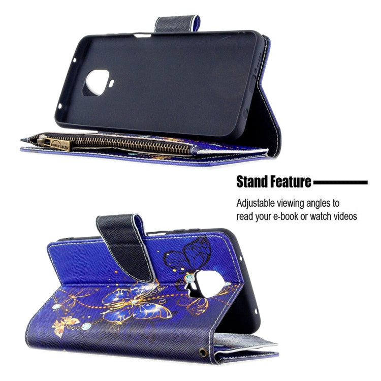 For Xiaomi Redmi Note 9 Pro Colored Drawing Pattern Zipper Horizontal Flip Leather Case with Holder & Card Slots & Wallet