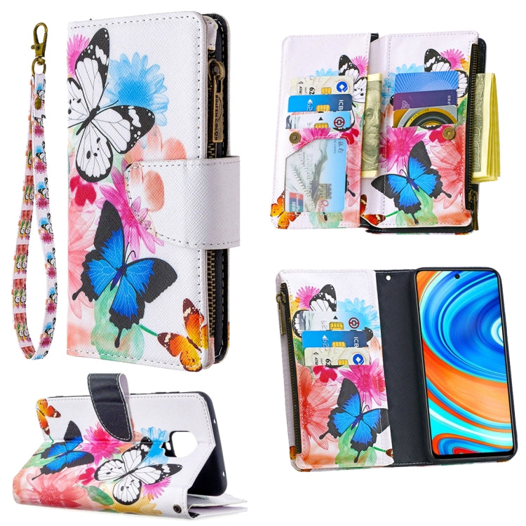 For Xiaomi Redmi Note 9 Pro Colored Drawing Pattern Zipper Horizontal Flip Leather Case with Holder & Card Slots & Wallet