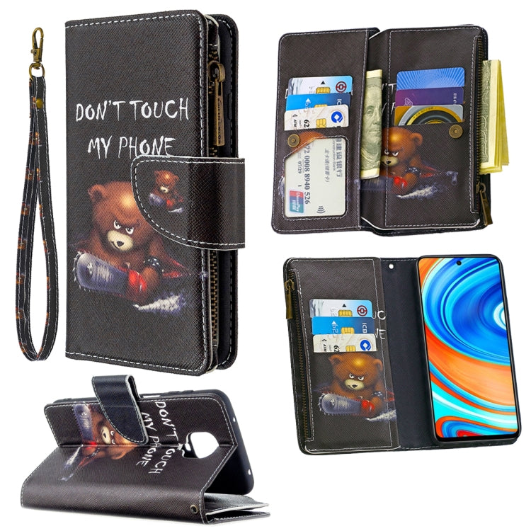 For Xiaomi Redmi Note 9 Pro Colored Drawing Pattern Zipper Horizontal Flip Leather Case with Holder & Card Slots & Wallet