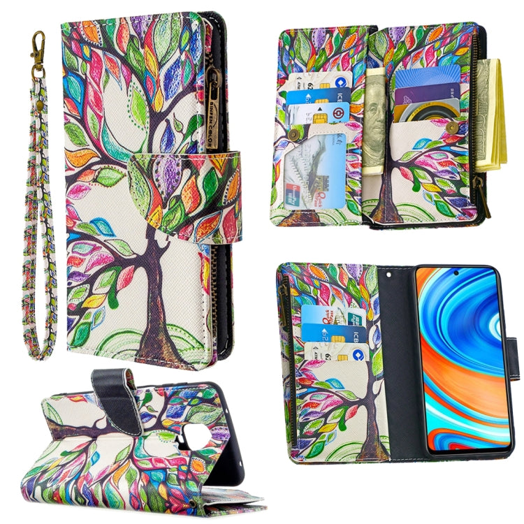 For Xiaomi Redmi Note 9 Pro Colored Drawing Pattern Zipper Horizontal Flip Leather Case with Holder & Card Slots & Wallet
