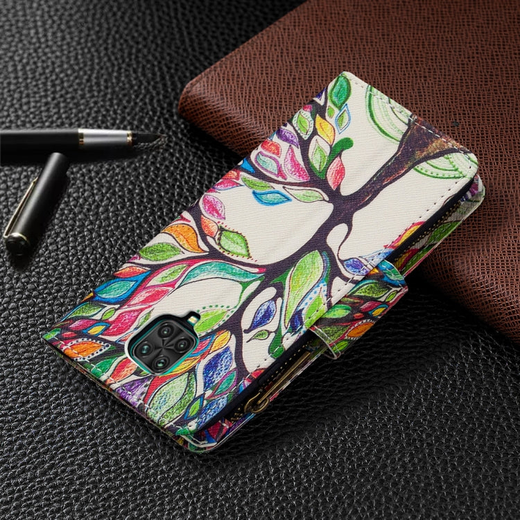 For Xiaomi Redmi Note 9 Pro Colored Drawing Pattern Zipper Horizontal Flip Leather Case with Holder & Card Slots & Wallet