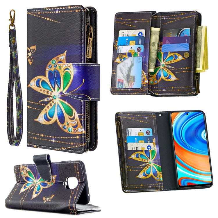 For Xiaomi Redmi Note 9 Pro Colored Drawing Pattern Zipper Horizontal Flip Leather Case with Holder & Card Slots & Wallet