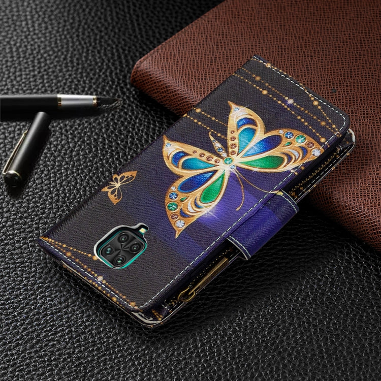 For Xiaomi Redmi Note 9 Pro Colored Drawing Pattern Zipper Horizontal Flip Leather Case with Holder & Card Slots & Wallet