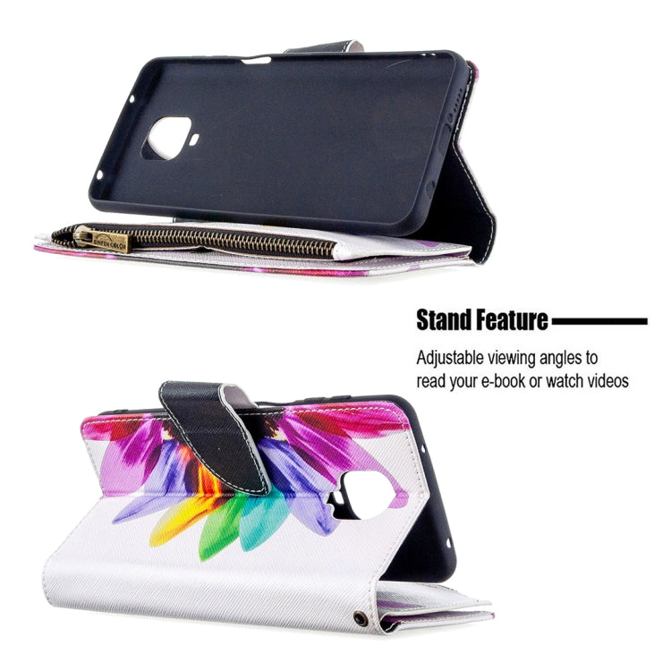 For Xiaomi Redmi Note 9 Pro Colored Drawing Pattern Zipper Horizontal Flip Leather Case with Holder & Card Slots & Wallet
