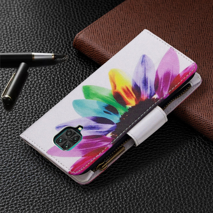 For Xiaomi Redmi Note 9 Pro Colored Drawing Pattern Zipper Horizontal Flip Leather Case with Holder & Card Slots & Wallet