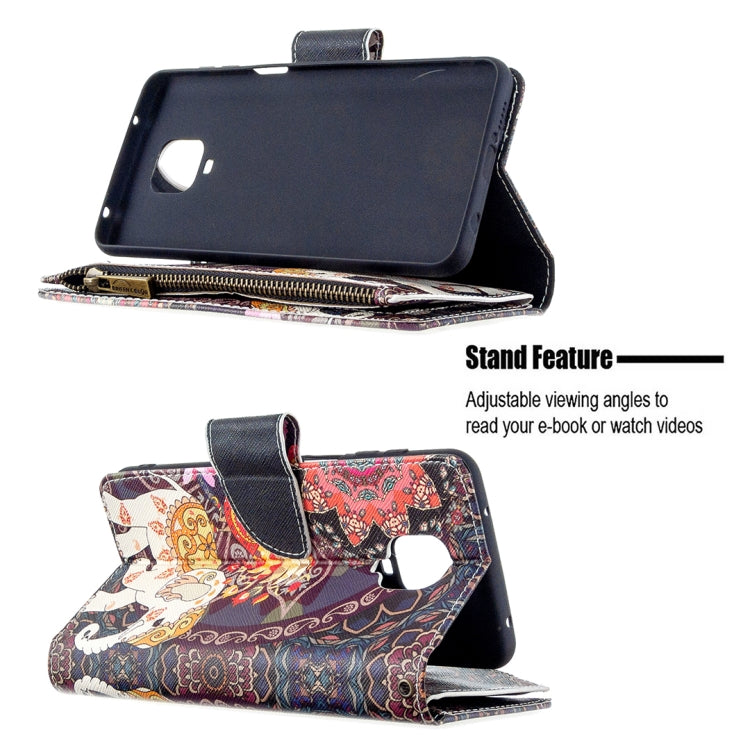 For Xiaomi Redmi Note 9 Pro Colored Drawing Pattern Zipper Horizontal Flip Leather Case with Holder & Card Slots & Wallet
