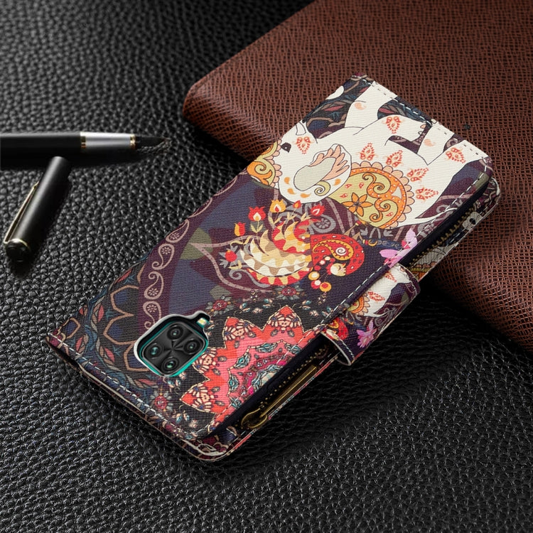 For Xiaomi Redmi Note 9 Pro Colored Drawing Pattern Zipper Horizontal Flip Leather Case with Holder & Card Slots & Wallet