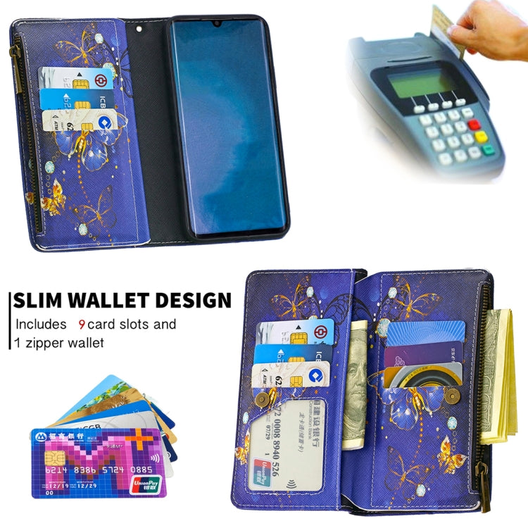 For Xiaomi Mi CC9 Pro / Note 10 Colored Drawing Pattern Zipper Horizontal Flip Leather Case with Holder & Card Slots & Wallet