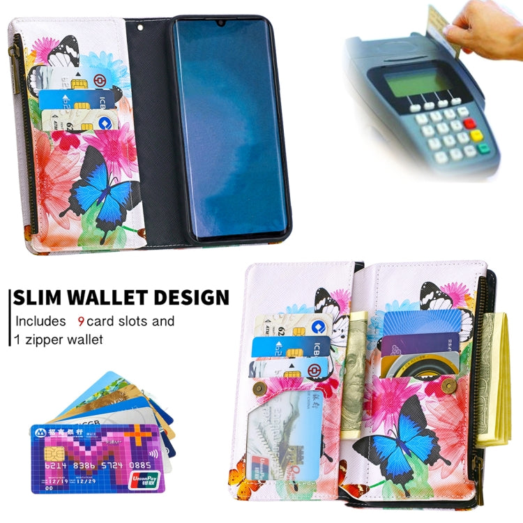 For Xiaomi Mi CC9 Pro / Note 10 Colored Drawing Pattern Zipper Horizontal Flip Leather Case with Holder & Card Slots & Wallet