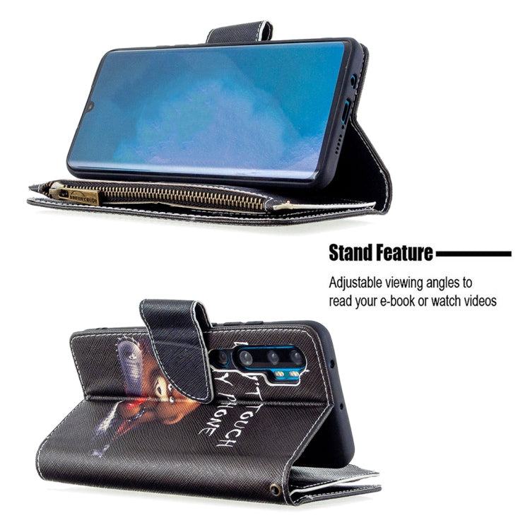For Xiaomi Mi CC9 Pro / Note 10 Colored Drawing Pattern Zipper Horizontal Flip Leather Case with Holder & Card Slots & Wallet