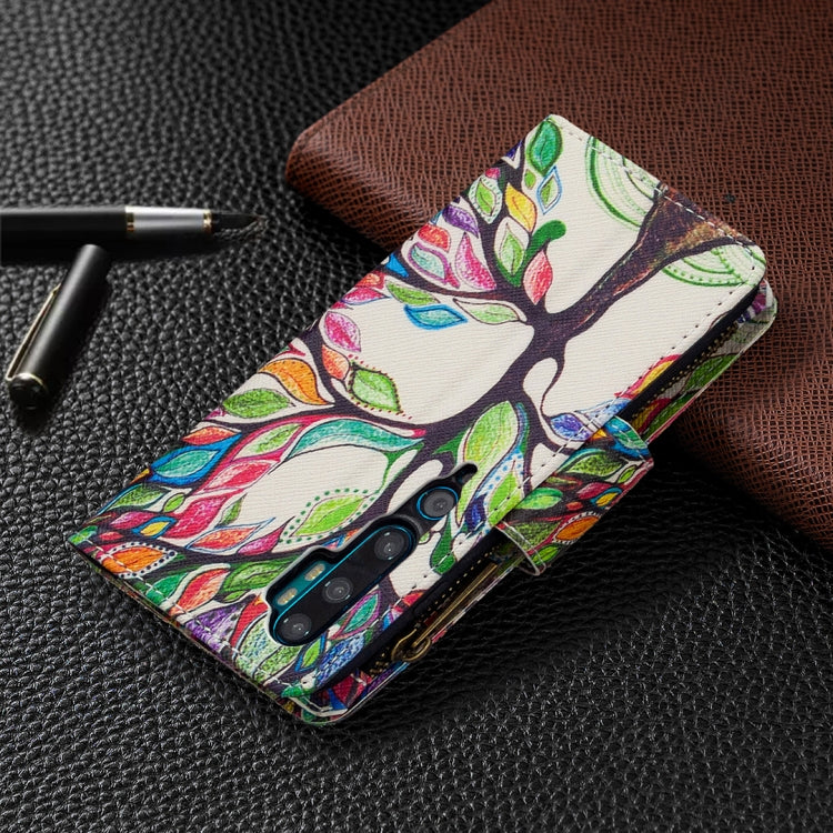 For Xiaomi Mi CC9 Pro / Note 10 Colored Drawing Pattern Zipper Horizontal Flip Leather Case with Holder & Card Slots & Wallet
