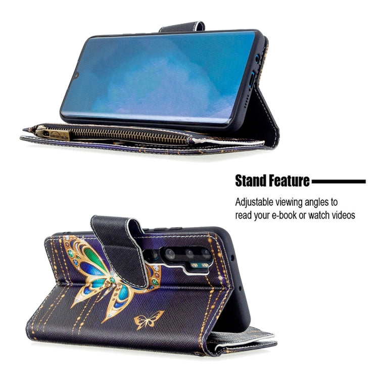 For Xiaomi Mi CC9 Pro / Note 10 Colored Drawing Pattern Zipper Horizontal Flip Leather Case with Holder & Card Slots & Wallet