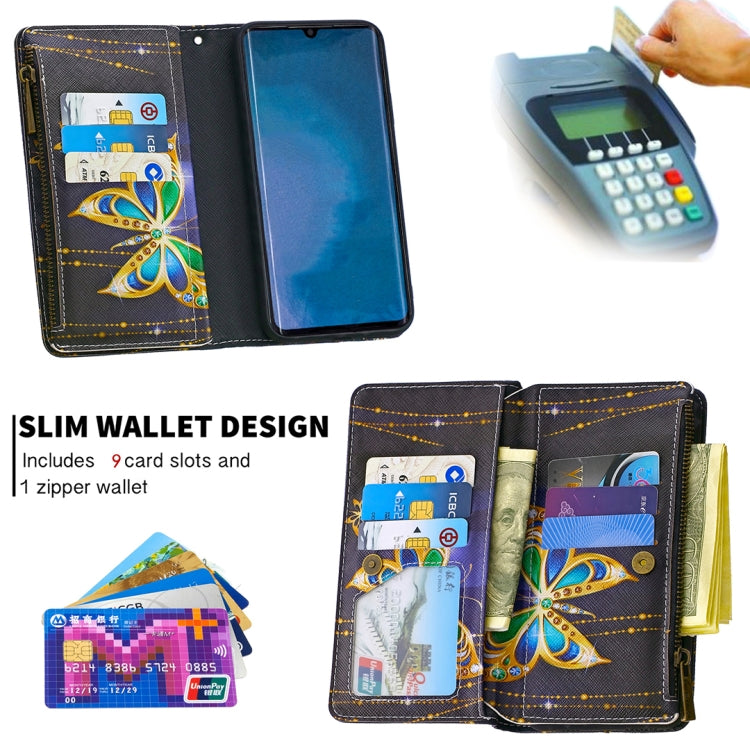 For Xiaomi Mi CC9 Pro / Note 10 Colored Drawing Pattern Zipper Horizontal Flip Leather Case with Holder & Card Slots & Wallet