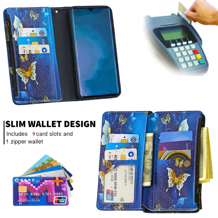 For Xiaomi Mi CC9 Pro / Note 10 Colored Drawing Pattern Zipper Horizontal Flip Leather Case with Holder & Card Slots & Wallet