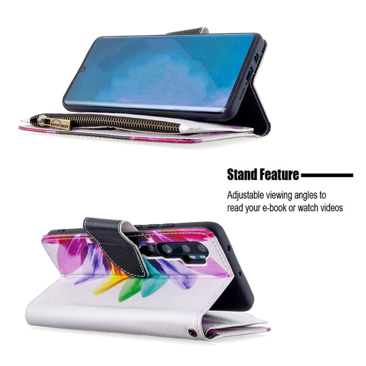 For Xiaomi Mi CC9 Pro / Note 10 Colored Drawing Pattern Zipper Horizontal Flip Leather Case with Holder & Card Slots & Wallet