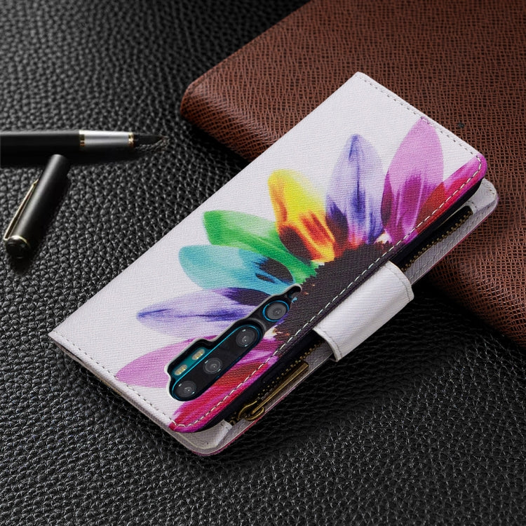 For Xiaomi Mi CC9 Pro / Note 10 Colored Drawing Pattern Zipper Horizontal Flip Leather Case with Holder & Card Slots & Wallet
