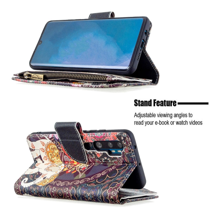 For Xiaomi Mi CC9 Pro / Note 10 Colored Drawing Pattern Zipper Horizontal Flip Leather Case with Holder & Card Slots & Wallet