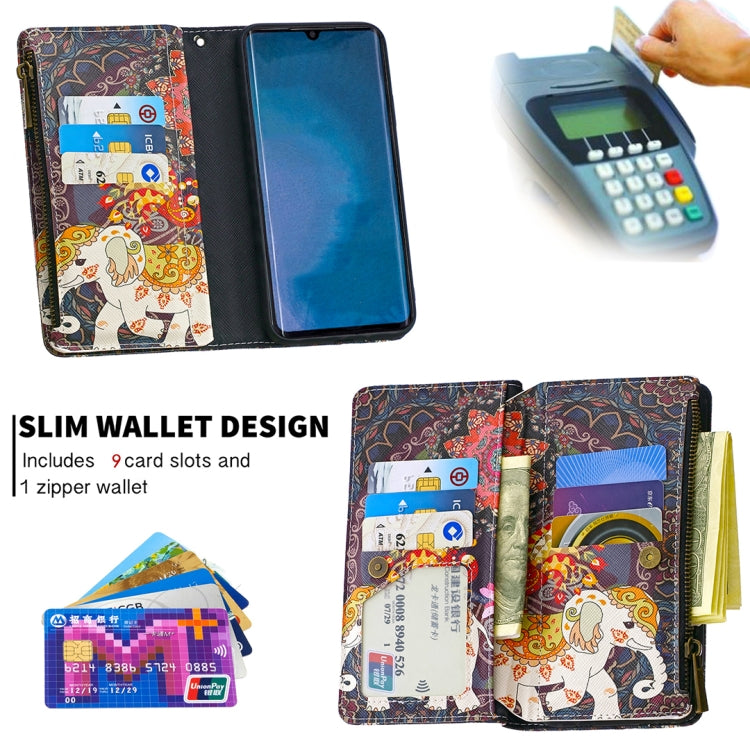 For Xiaomi Mi CC9 Pro / Note 10 Colored Drawing Pattern Zipper Horizontal Flip Leather Case with Holder & Card Slots & Wallet