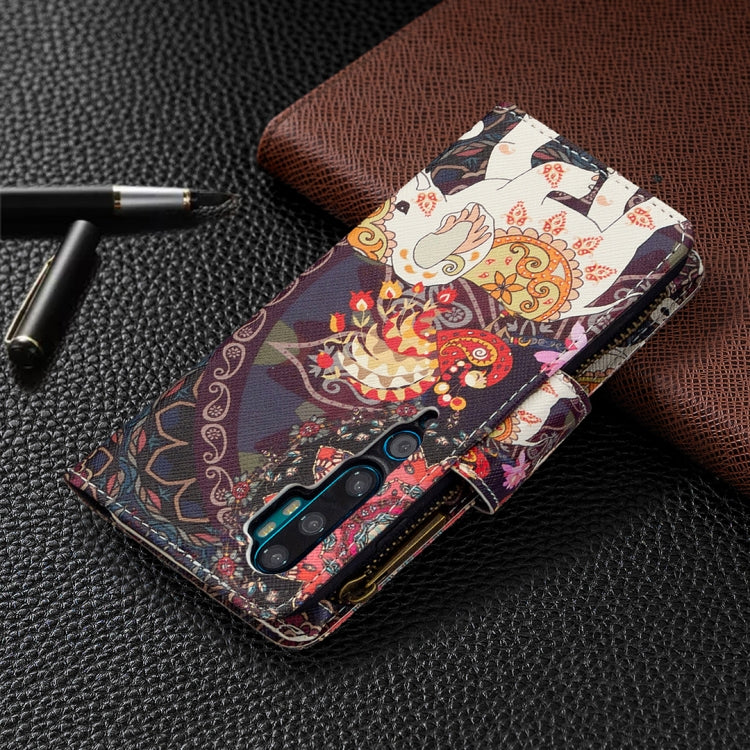 For Xiaomi Mi CC9 Pro / Note 10 Colored Drawing Pattern Zipper Horizontal Flip Leather Case with Holder & Card Slots & Wallet