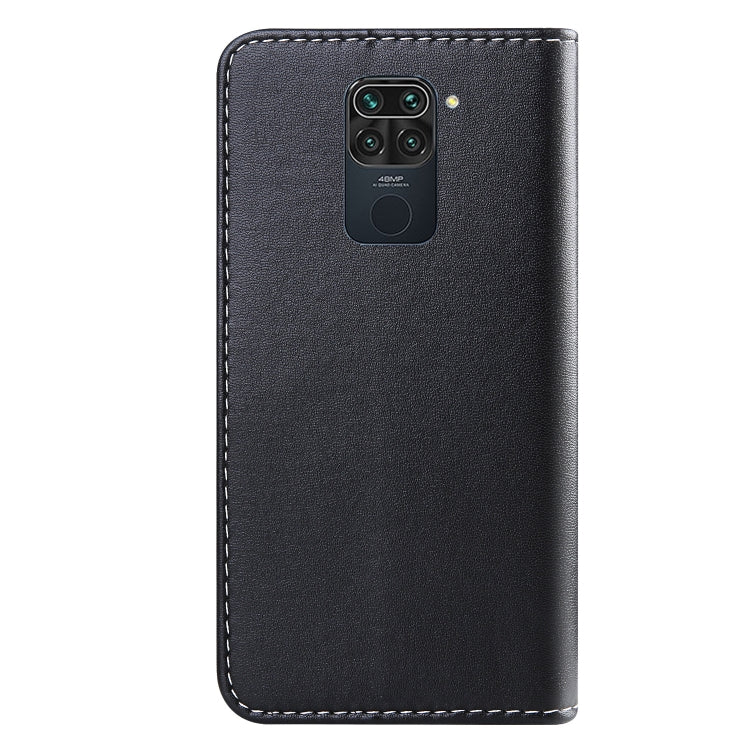 For Xiaomi Redmi Note 9 / 10X 4G Tricolor Stitching Horizontal Flip TPU + PU Leather Case with Holder & Card Slots & Wallet