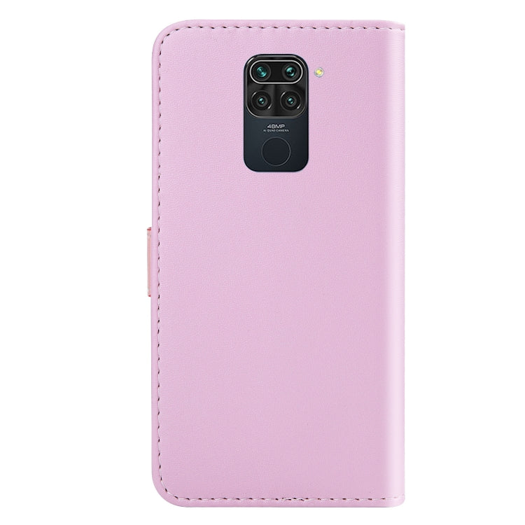For Xiaomi Redmi Note 9 / 10X 4G Tricolor Stitching Horizontal Flip TPU + PU Leather Case with Holder & Card Slots & Wallet