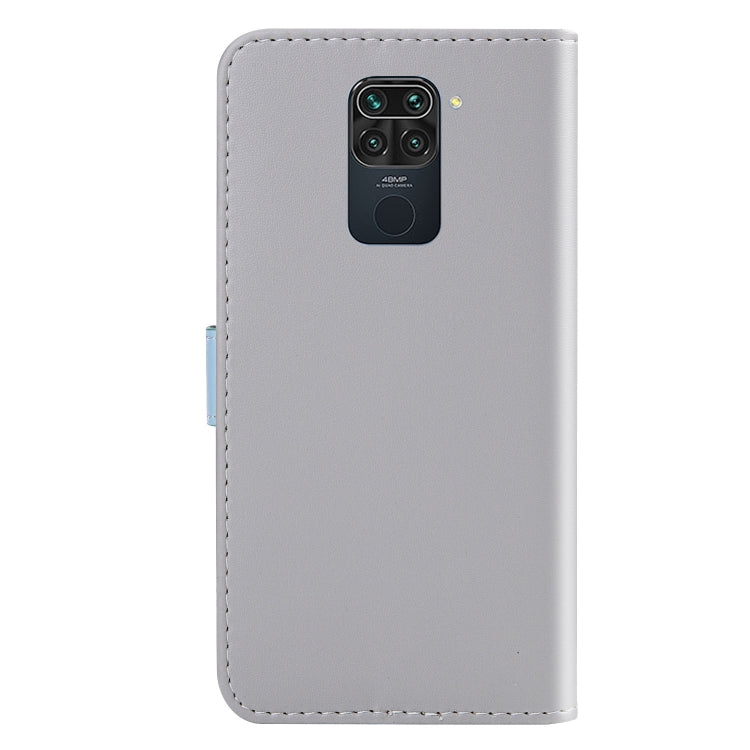 For Xiaomi Redmi Note 9 / 10X 4G Tricolor Stitching Horizontal Flip TPU + PU Leather Case with Holder & Card Slots & Wallet