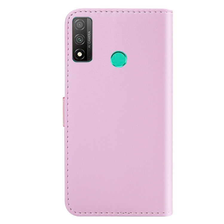 For Huawei P smart 2020 Tricolor Stitching Horizontal Flip TPU + PU Leather Case with Holder & Card Slots & Wallet