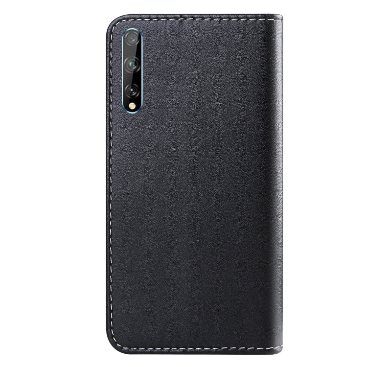 For Huawei Y8p / Enjoy 10s Tricolor Stitching Horizontal Flip TPU + PU Leather Case with Holder & Card Slots & Wallet