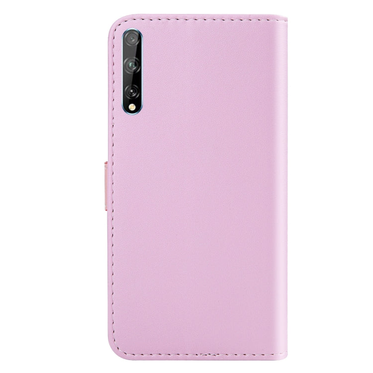 For Huawei Y8p / Enjoy 10s Tricolor Stitching Horizontal Flip TPU + PU Leather Case with Holder & Card Slots & Wallet