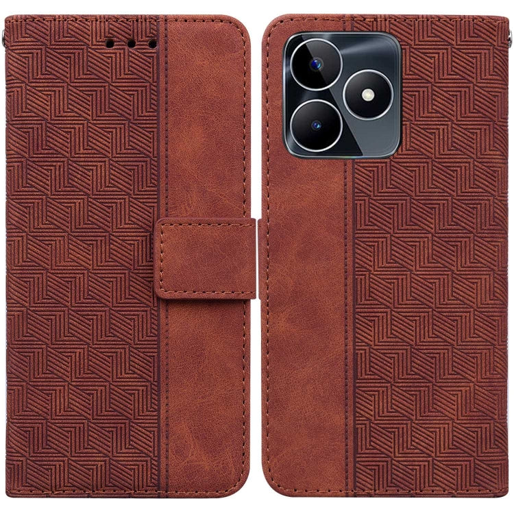 For Realme C53 / Narzo N53 Geometric Embossed Leather Phone Case